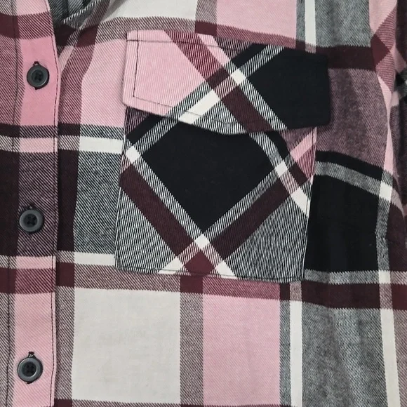 Torrid Pink and Black Plaid Shacket Shirt Torrid Size 0/L/12 NWT - Picture 5 of 8